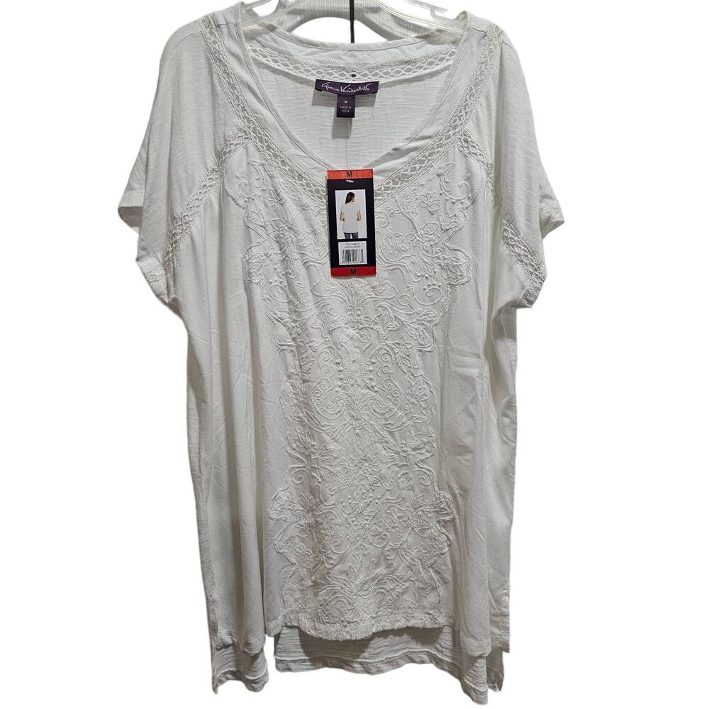 Gloria Vanderbilt TOP SIZE Medium White Women New